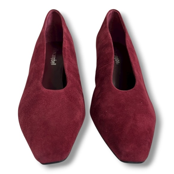 Jeffrey Campbell Hints-2 Suede Square Toe Pump In Wine Red Suede Sz 6 Worn 1x